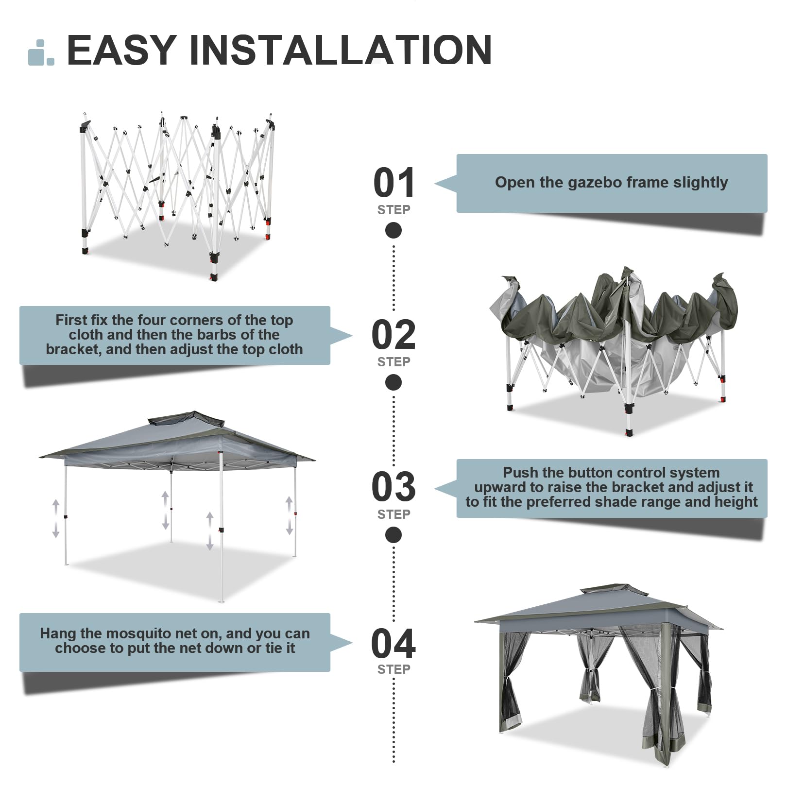 COBIZI steel frame with corrosion-resistant finish enhances stability.