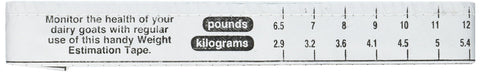 Coburn Dairy Goat Weigh Tape packaging, compact US-made design for easy barn use.