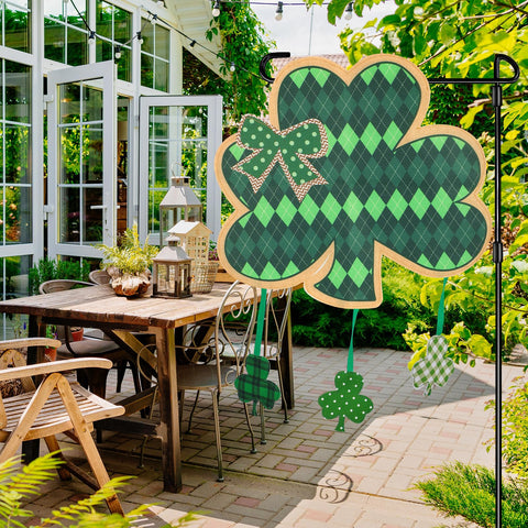 COCHIE large shamrock flag enhances outdoor spaces on fence or pole.