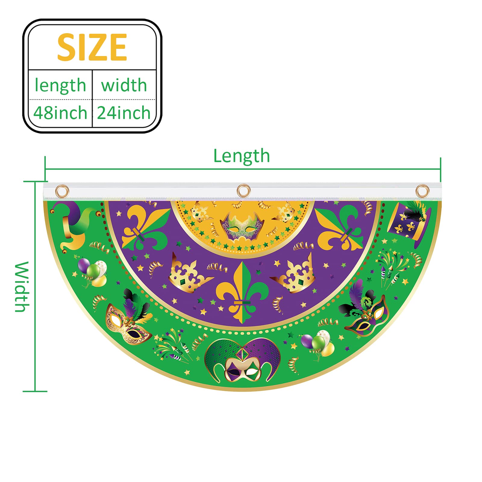 COCHIE Mardi Gras flag durable polyester quality for seasonal use.