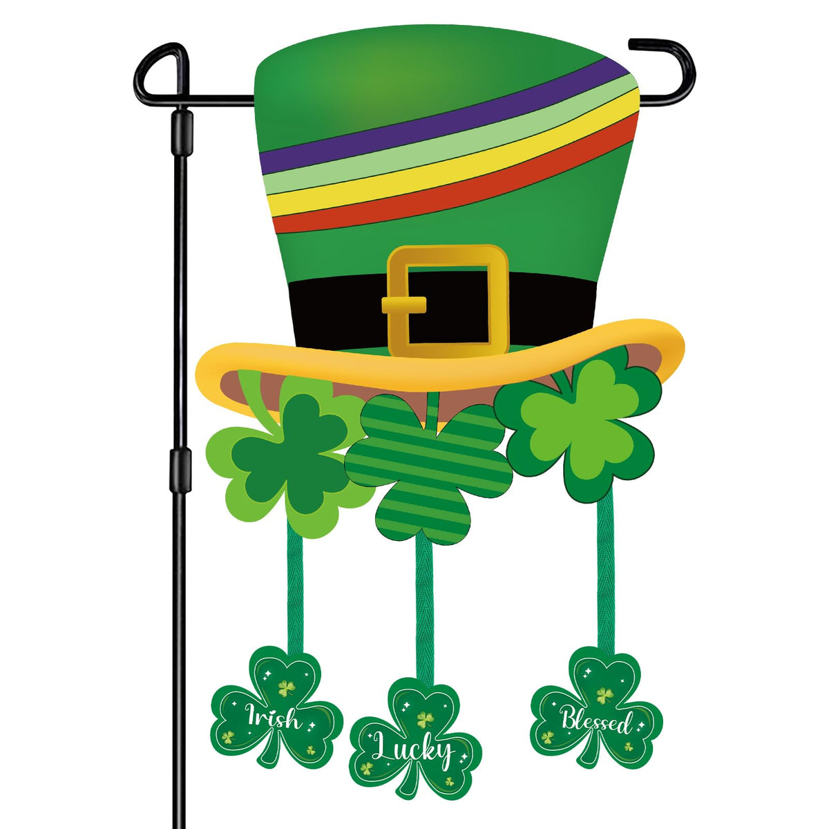 COCHIE St Patrick shamrock flag with double-sided print for vibrant garden decoration