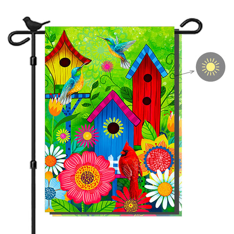 COCJCJ spring hummingbirds garden flag for vibrant outdoor display