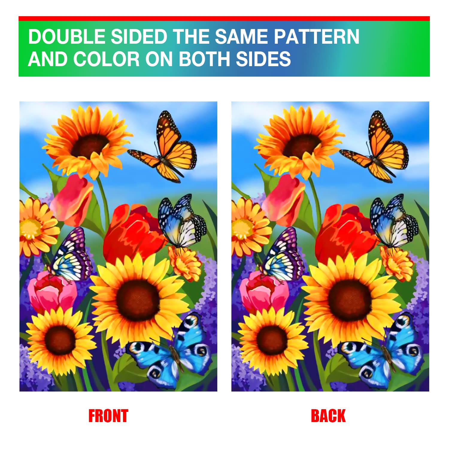COCJCJ sunflower flag made from thick all-weather polyester resists fading.