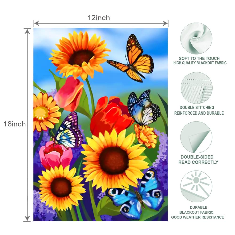 COCJCJ welcome flag features sunflower floral print for vibrant exterior décor.