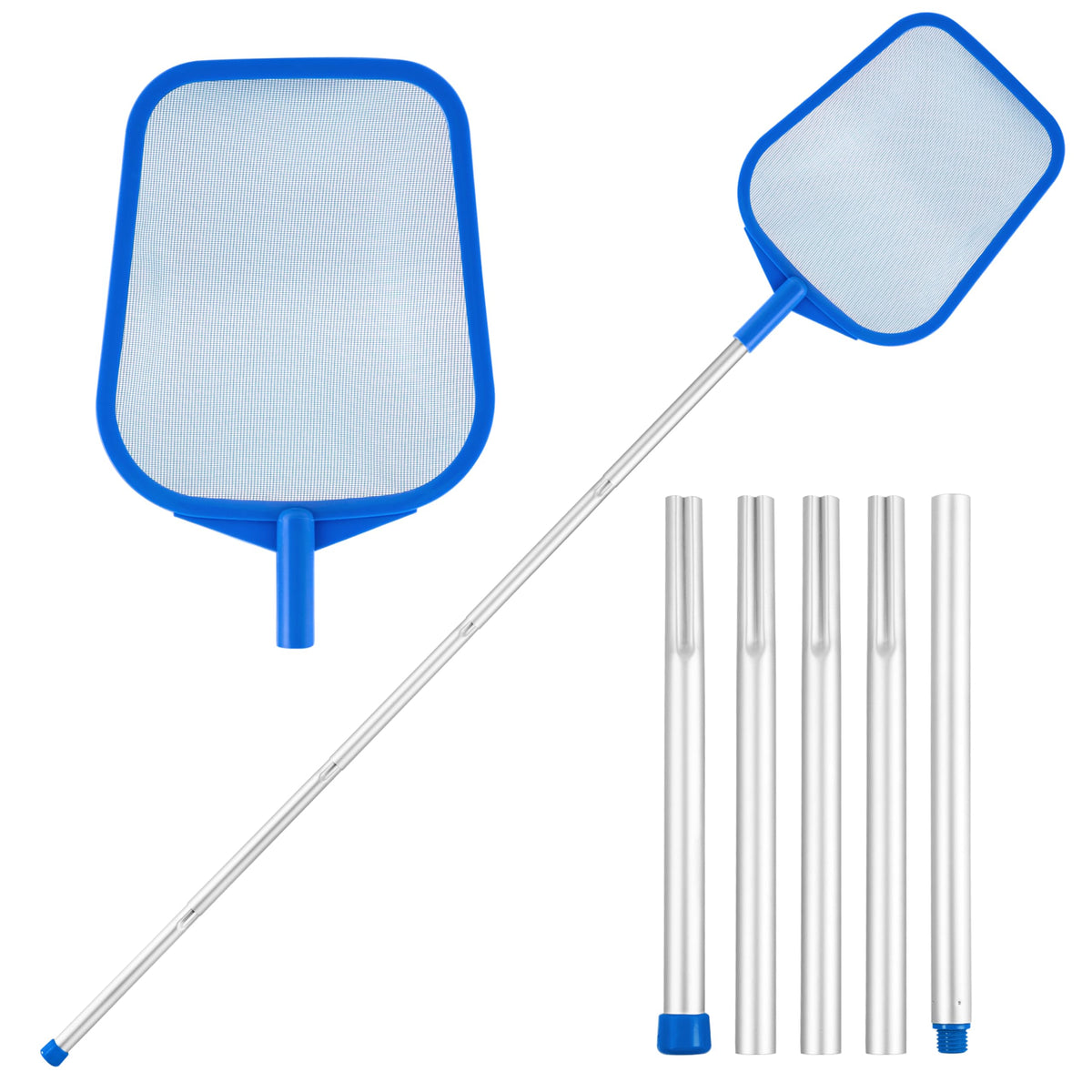 Coclothy pool net with pole assembly ready for adjustable reach in cleaning