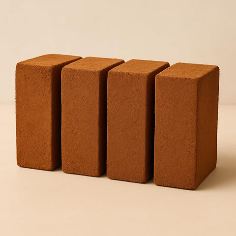 COCONIQ coco coir bricks provide durable storage and long shelf life.