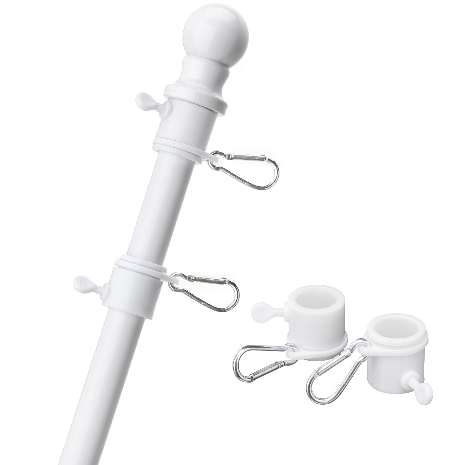 COCONUT 5ft flag pole assembly enables quick setup and clean display.