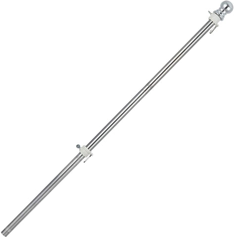 COCONUT 5ft stainless steel flag pole with rotating rings for durable outdoor display.