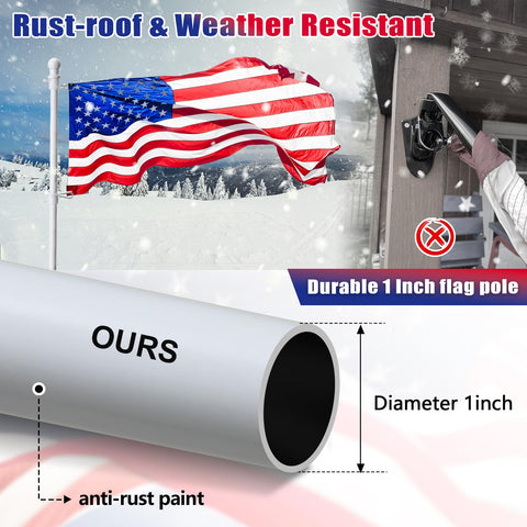COCONUT all-weather flag pole stands up to outdoor conditions with style.