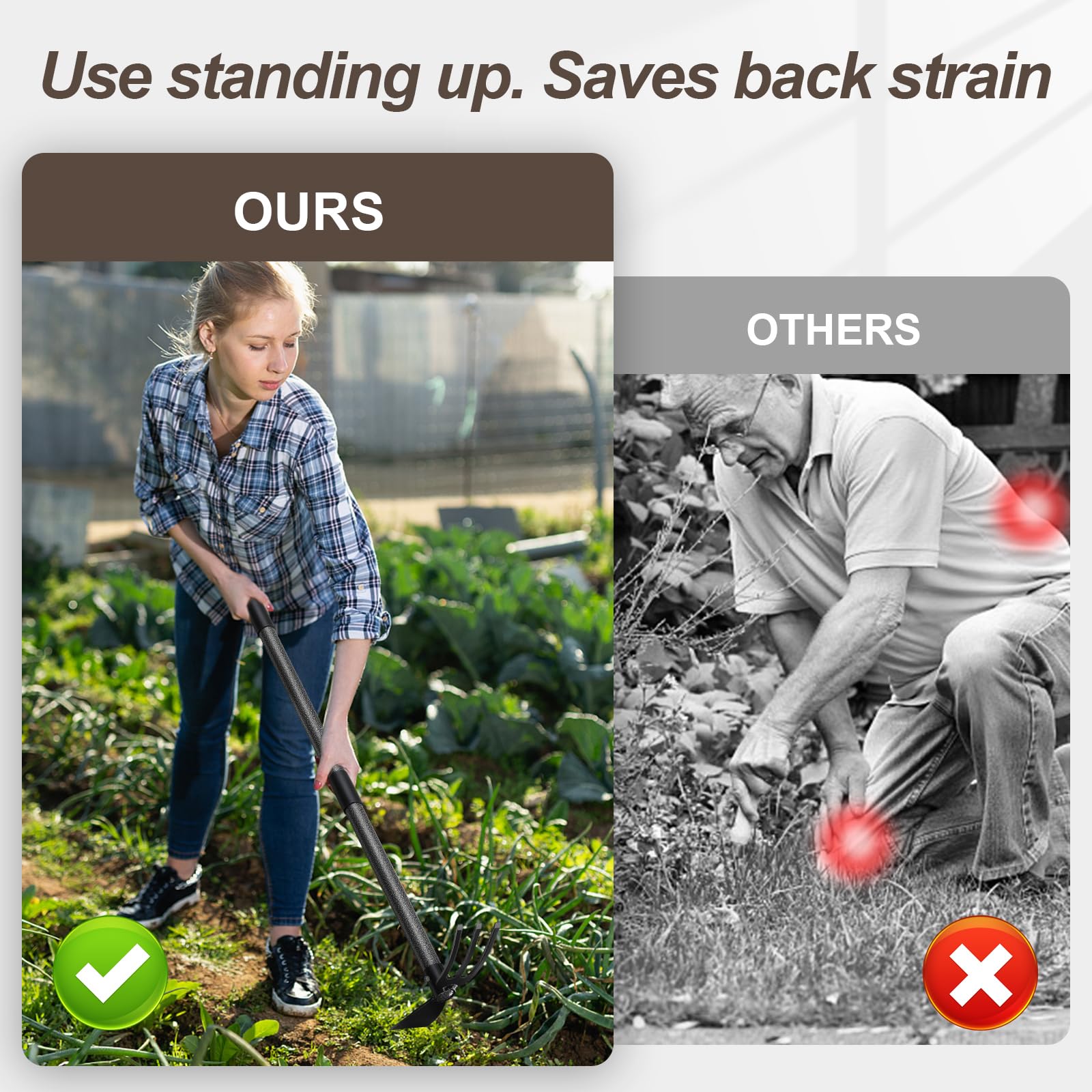 COCONUT ergonomic design reduces bending strain during extended garden sessions.
