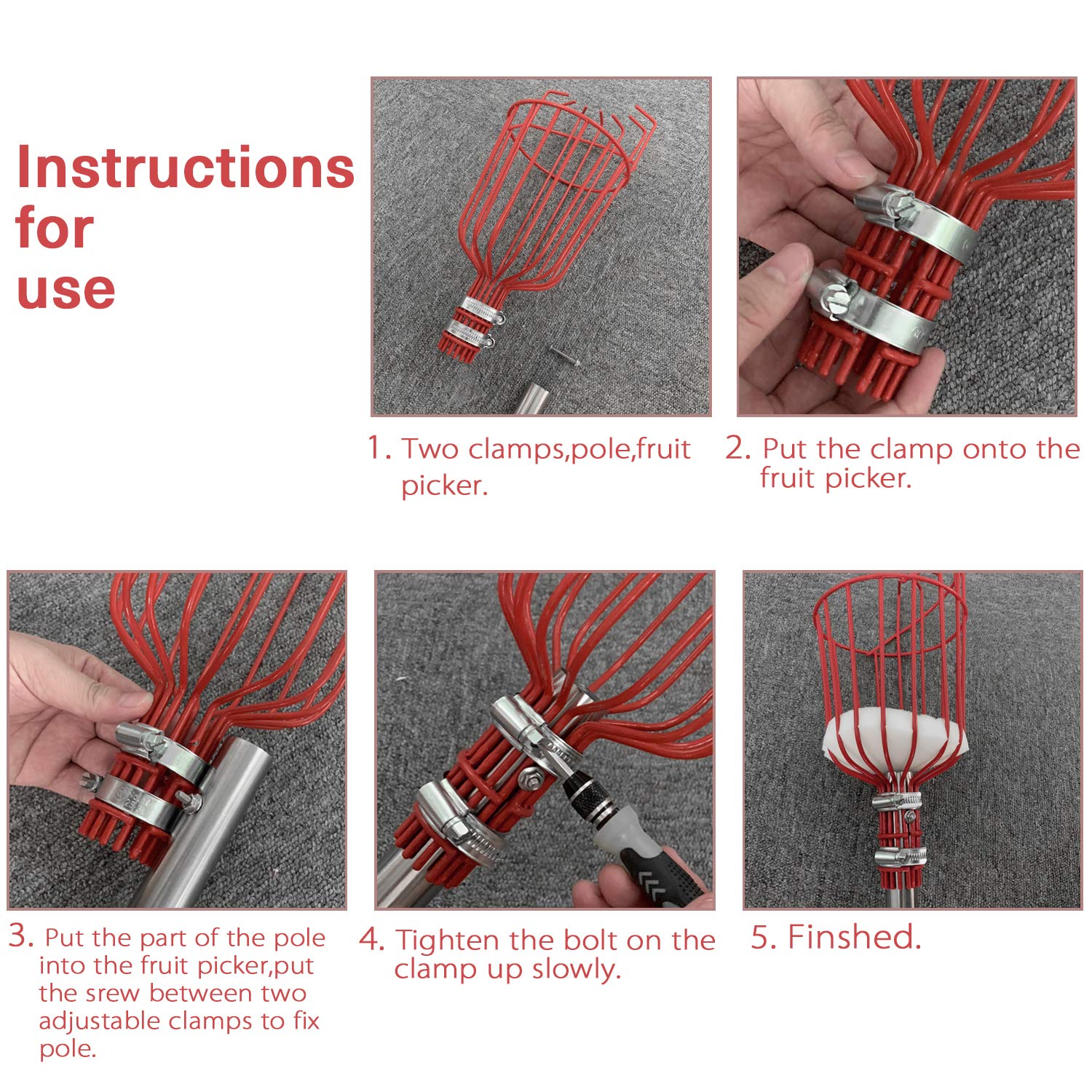 COCONUT fruit picker length options adapt to different trees and heights.