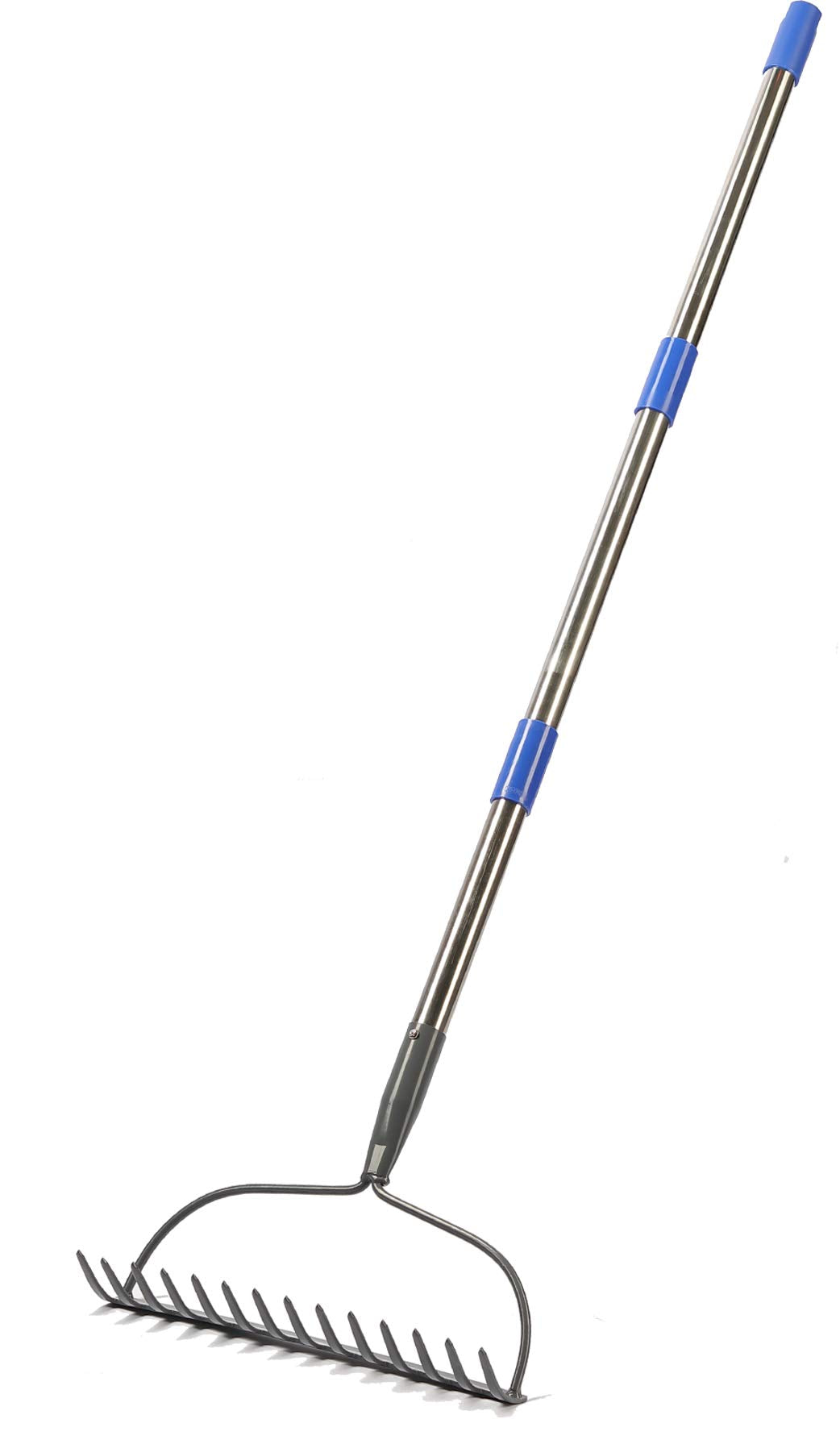 COCONUT garden rake 5ft metal rake shown for lawn leveling and debris removal.
