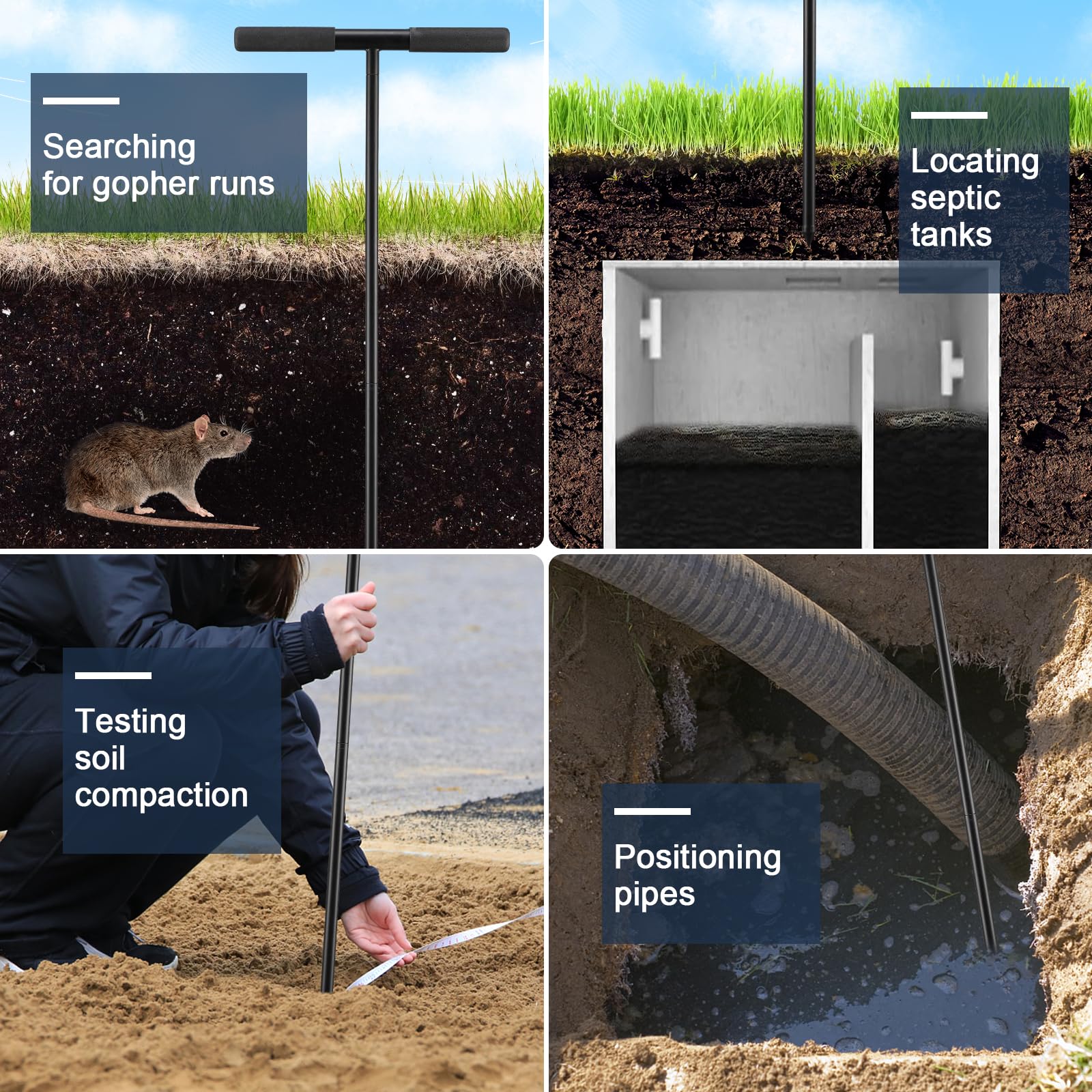 COCONUT gardening probe used for soil testing and compaction checks.
