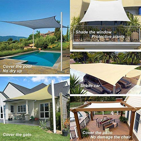 COCONUT rectangle sun sail 6x8 yard use over patio and garden shade