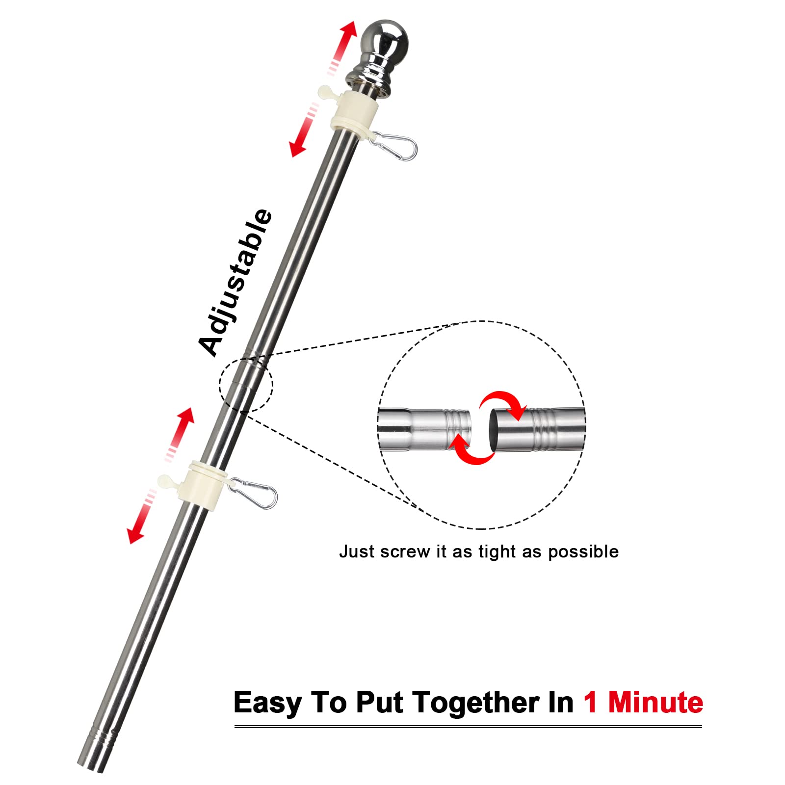 COCONUT versatile flag pole for residential or commercial use.