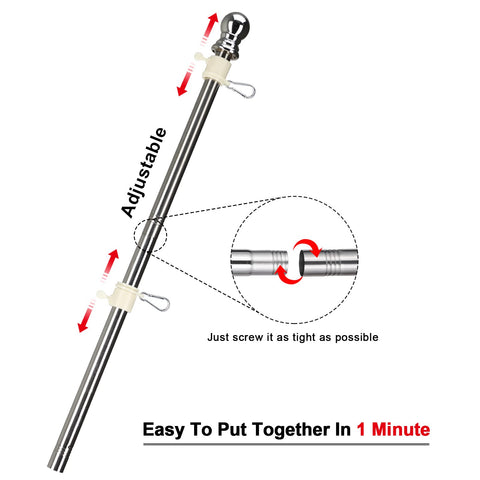 COCONUT versatile flag pole for residential or commercial use.