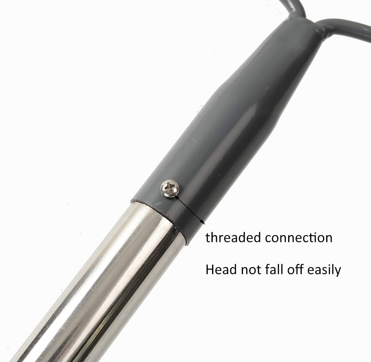 COCONUT stainless steel handle rake shows durable grip and rust resistance.