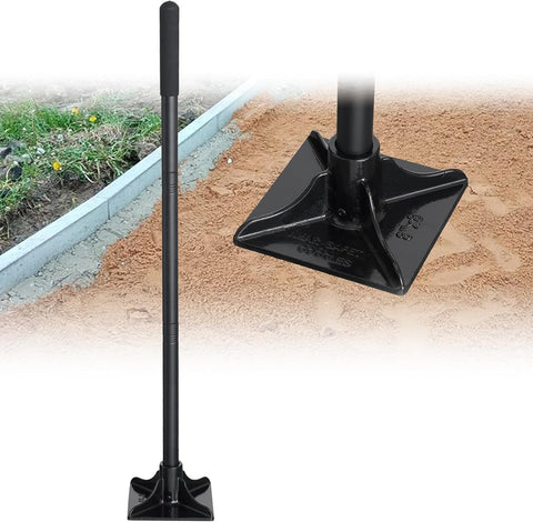 COCONUT Tamper: 8x8 steel head for durable ground leveling.