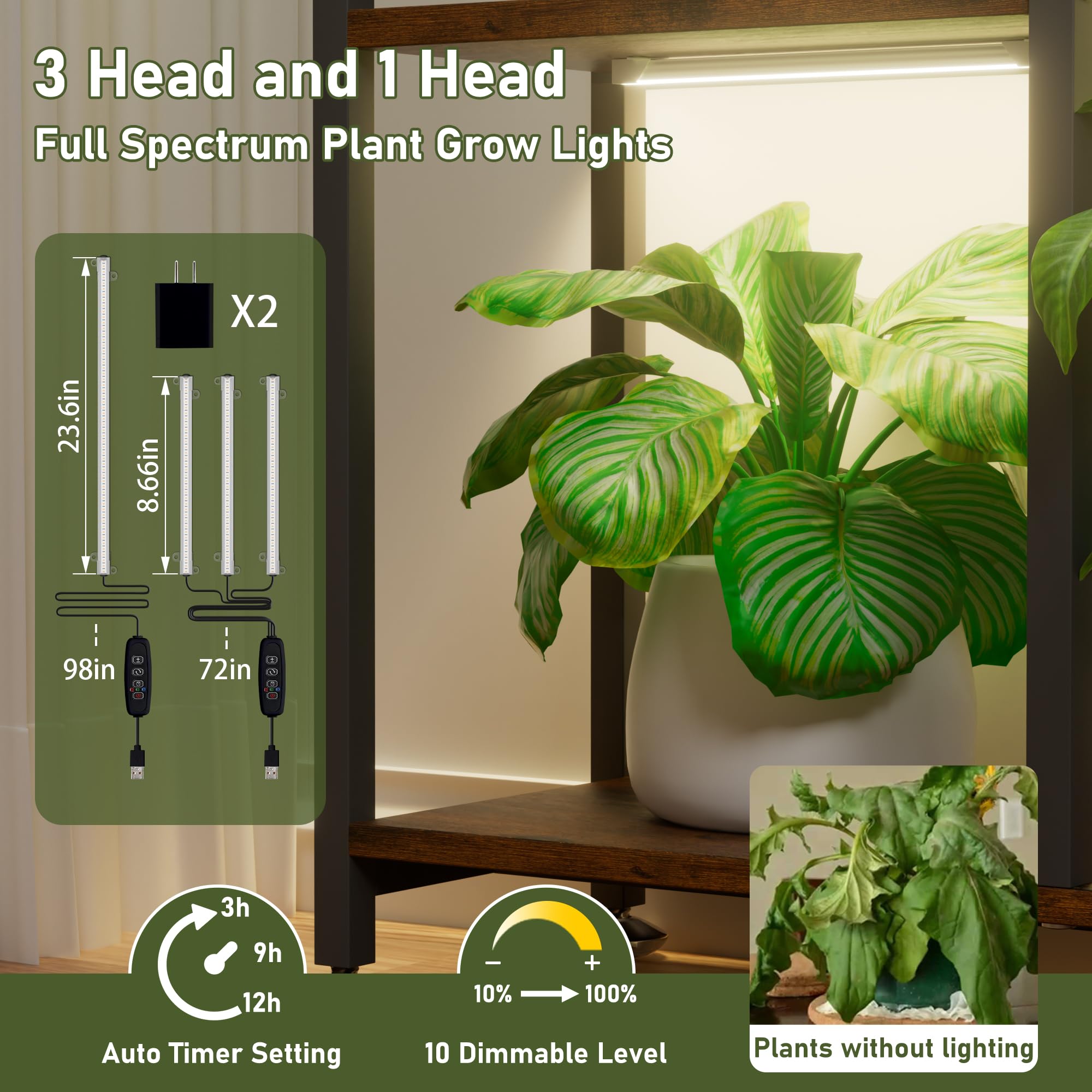 CODACE 8-tier plant stand maximizing space for displays