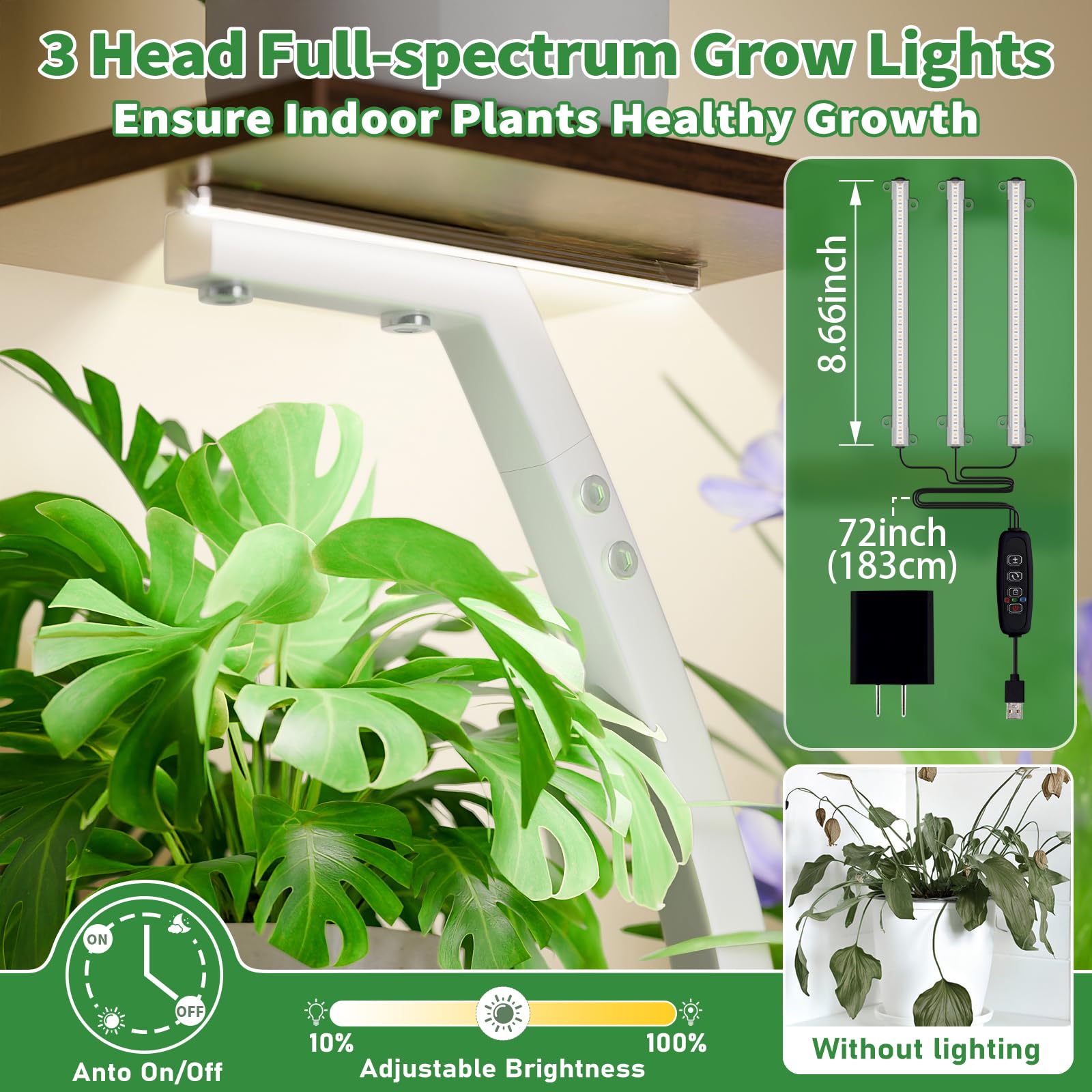 CODACE lighted plant stand enhances room ambiance and display.