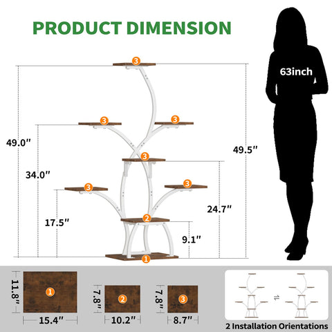 CODACE plant stand with three-head grow lights keeps indoor plants healthy.