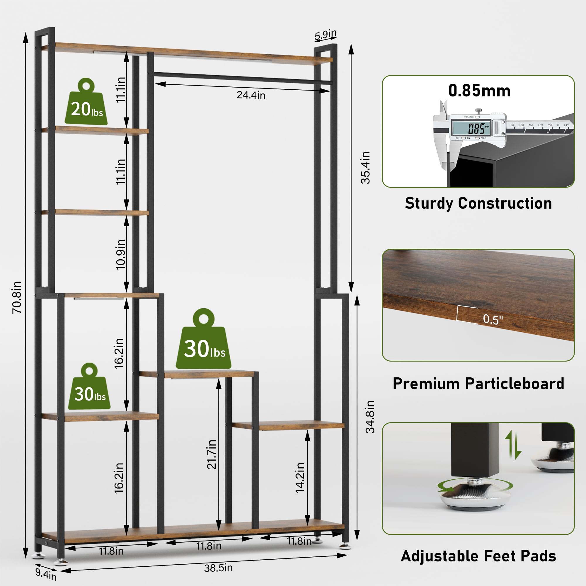 Top-view angle showing grow lights over shelves