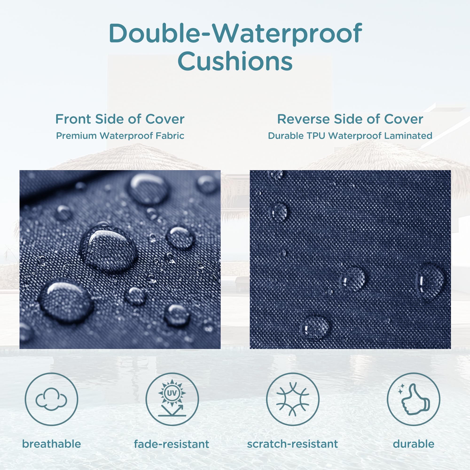 High-density 3.5-inch foam core supports lounging without sag.