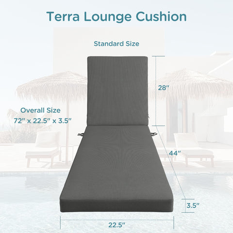 Codi outdoor cushions in weatherproof fabric resist sun fade and light rain.