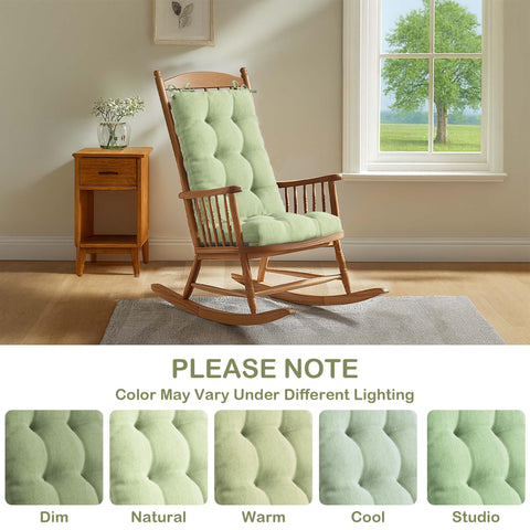 Codi rocking chair cushion sage porch setting—sunny indoor-outdoor use.