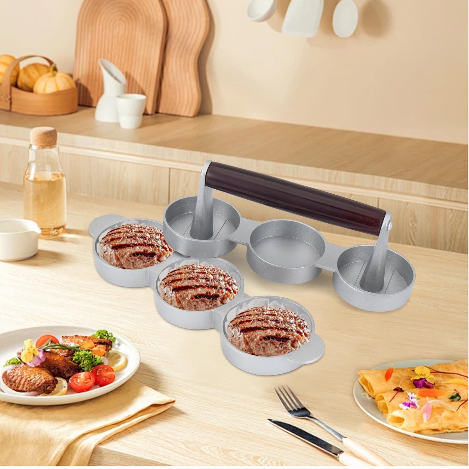 CODOHI outdoor-ready burger press ideal for BBQs and camping.