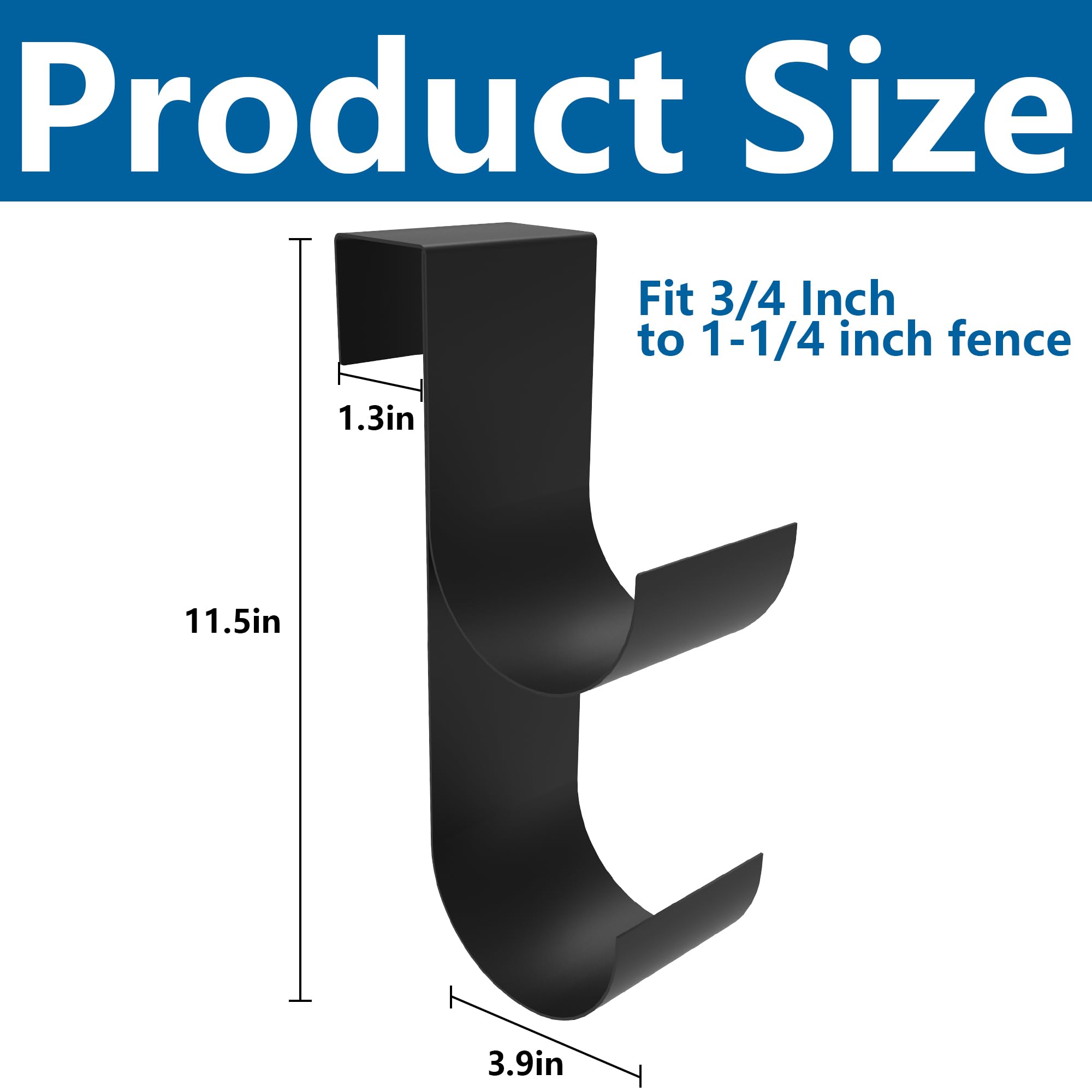 Codree fence hook on rail for quick screwless installation.