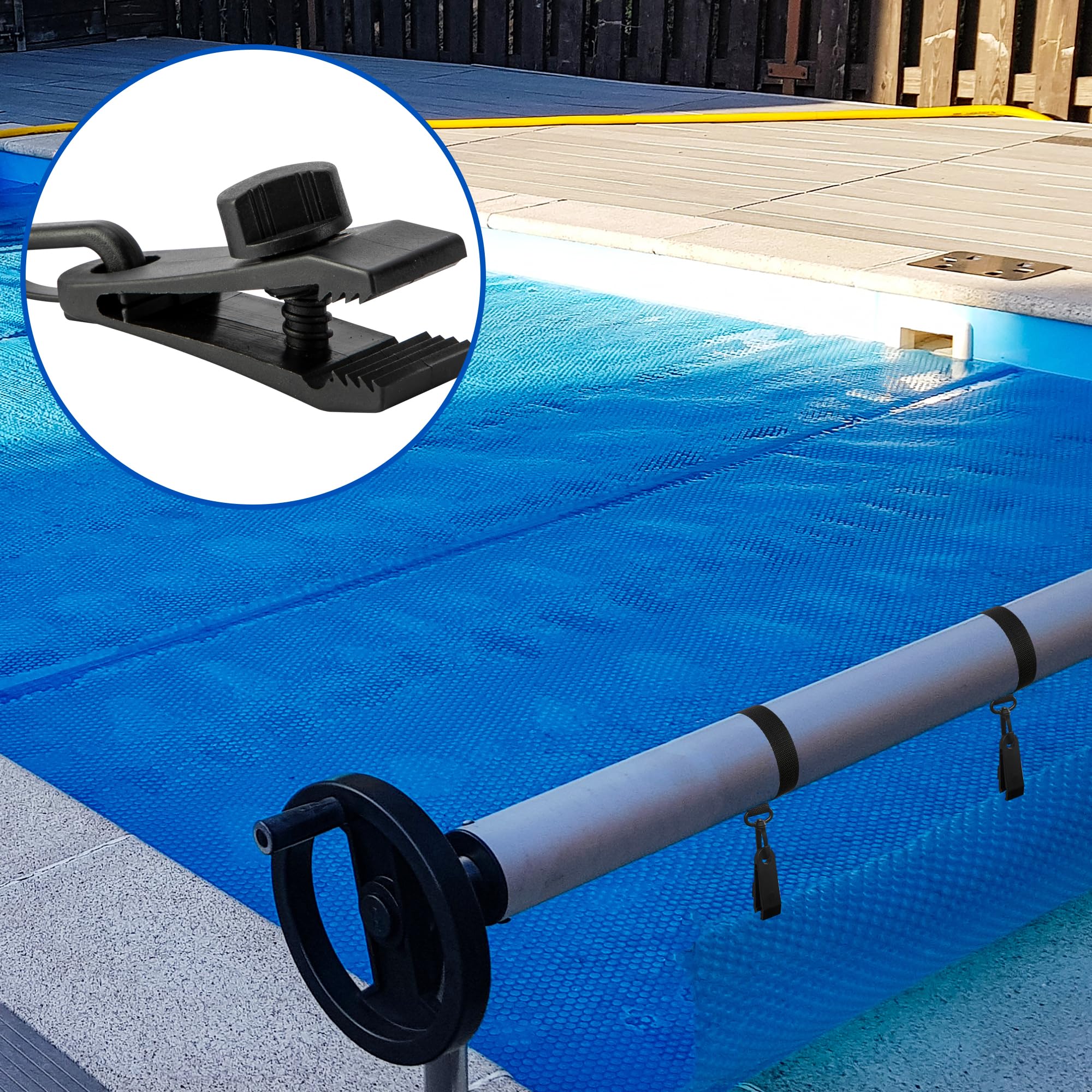 Codree full kit laid out for easy reel installation on an inground pool.
