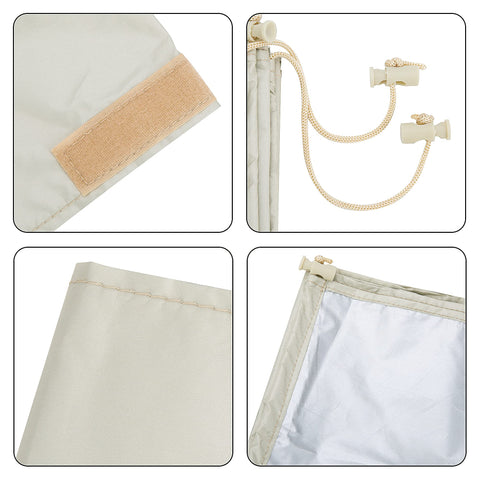 Codree reel cover for above-ground pool protects the solar blanket during storms.