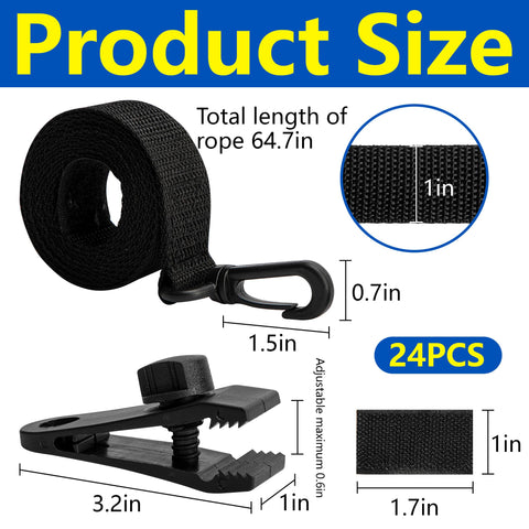 Codree solar cover strap with hooks ready to secure a reel.