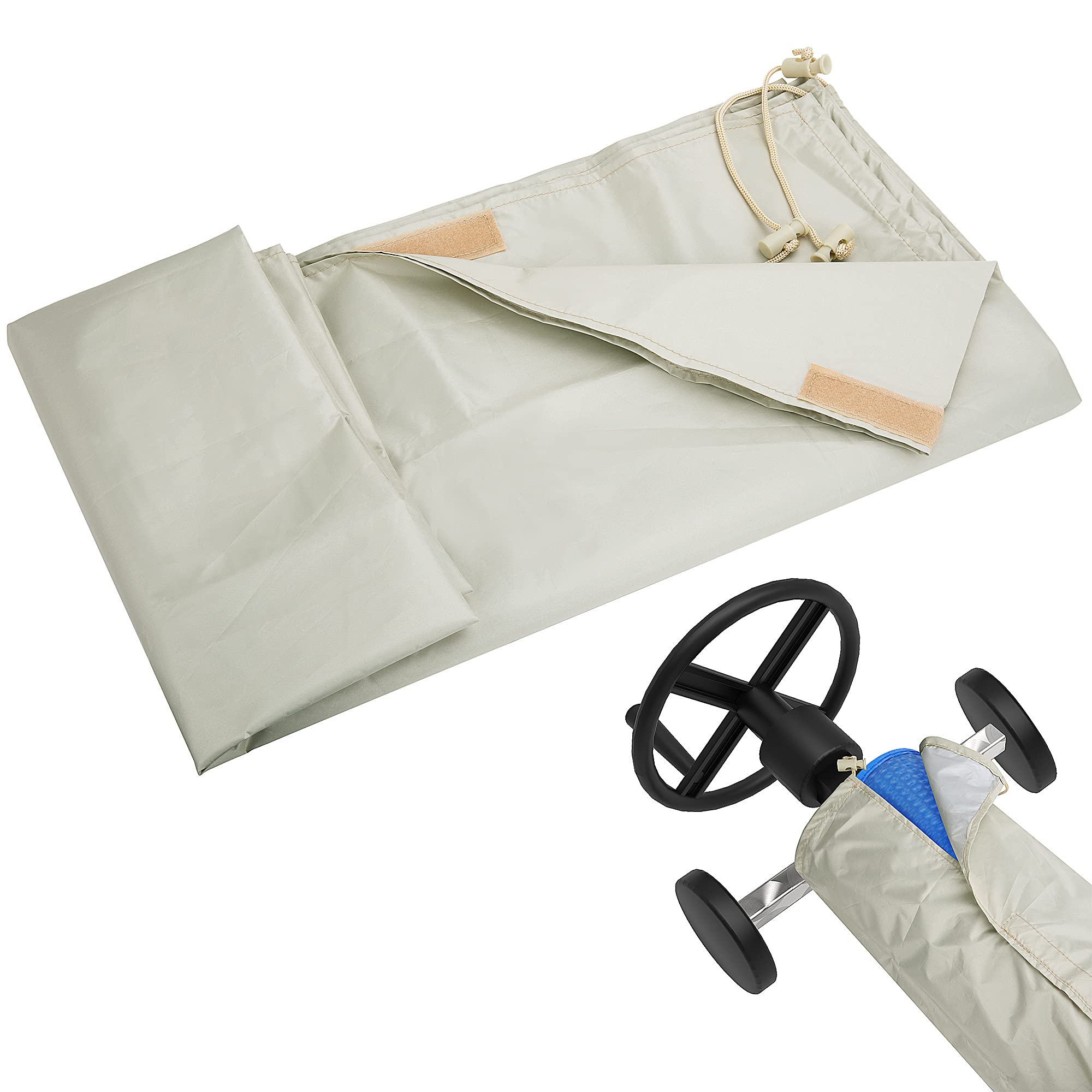 Codree solar reel protective cover fits up to 16ft and shields the blanket from sun and rain.