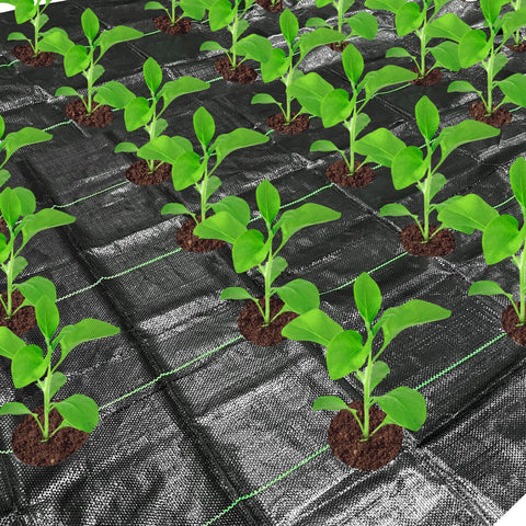 Codree weed barrier packaging contents ready for quick garden setup.