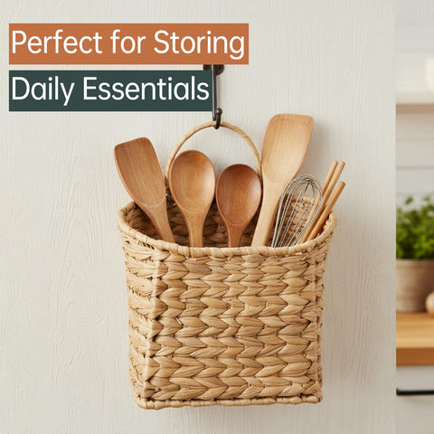 Coeusy space-saving wall basket design helps declutter hallways and living spaces.