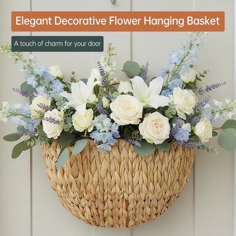 Coeusy wall basket on door keeps mail organized with rustic charm.
