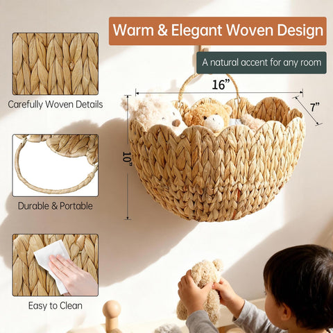 Coeusy water hyacinth weave basket for natural plant displays.