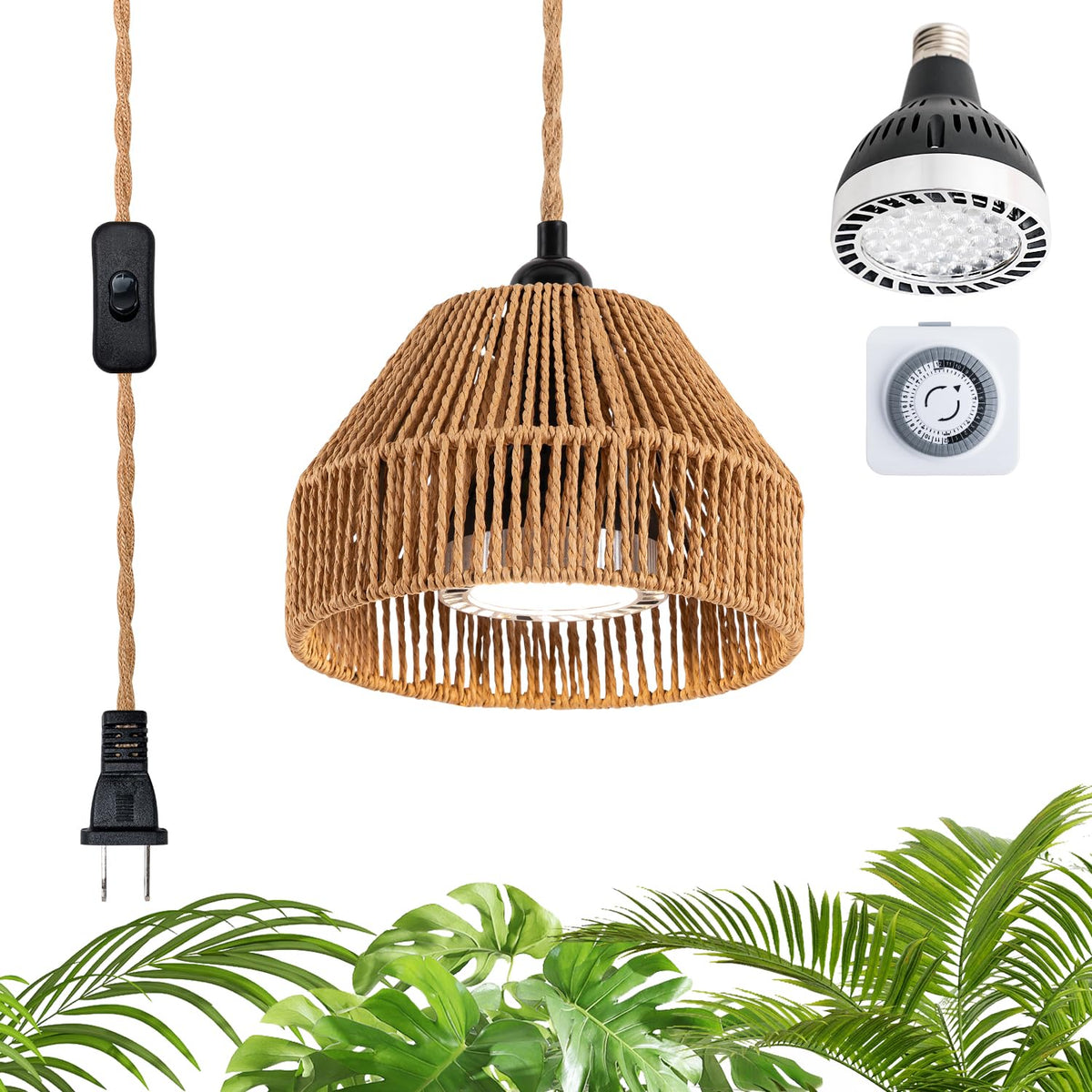 Cofiveevo 30W suspended plant light front view showing pendant design for indoor growth