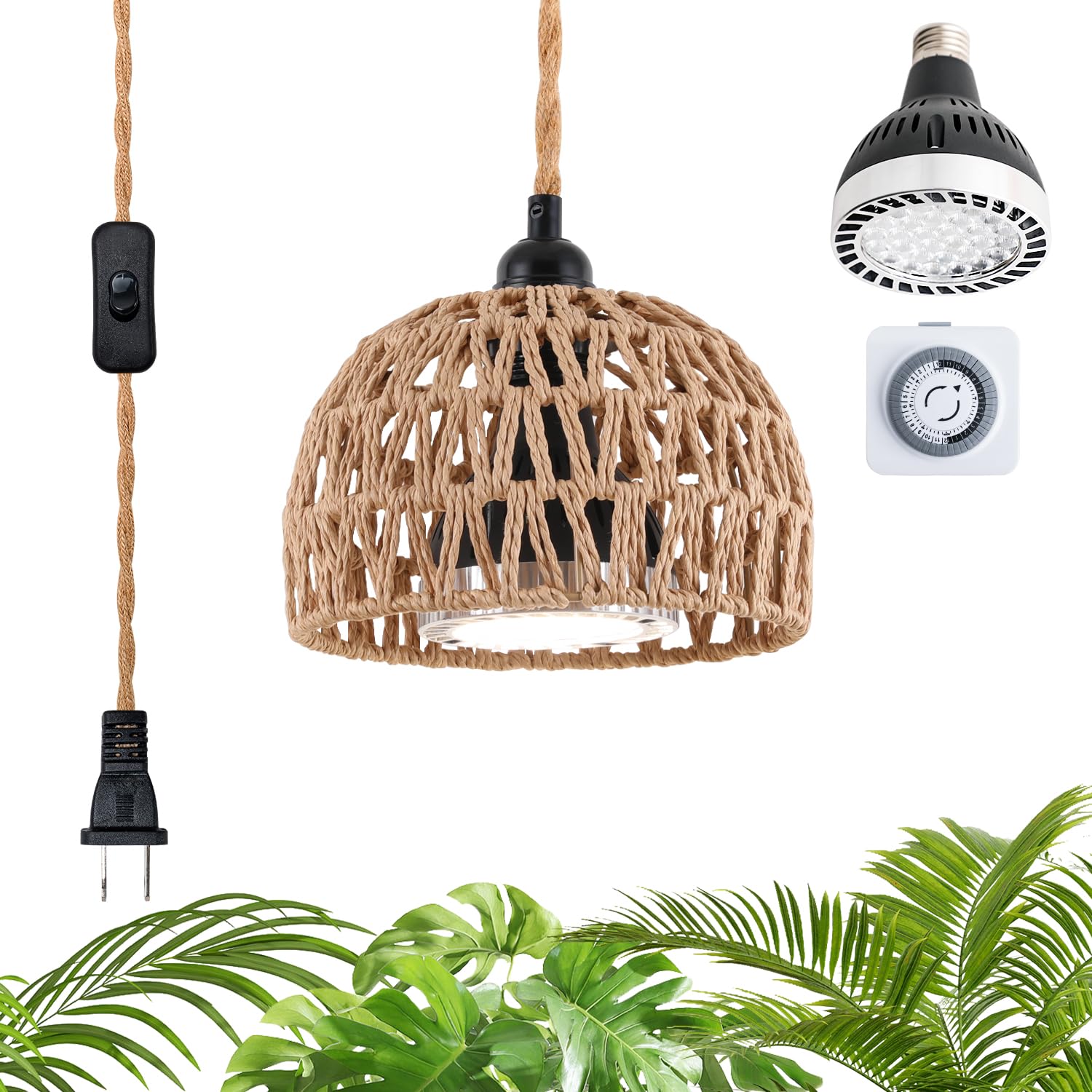 Cofiveevo hanging grow light in full-spectrum 4000K for vibrant indoor plant growth
