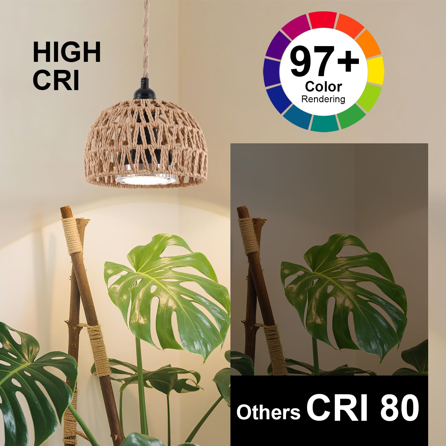 Cofiveevo pendant grow light with 15ft cord offers flexible placement
