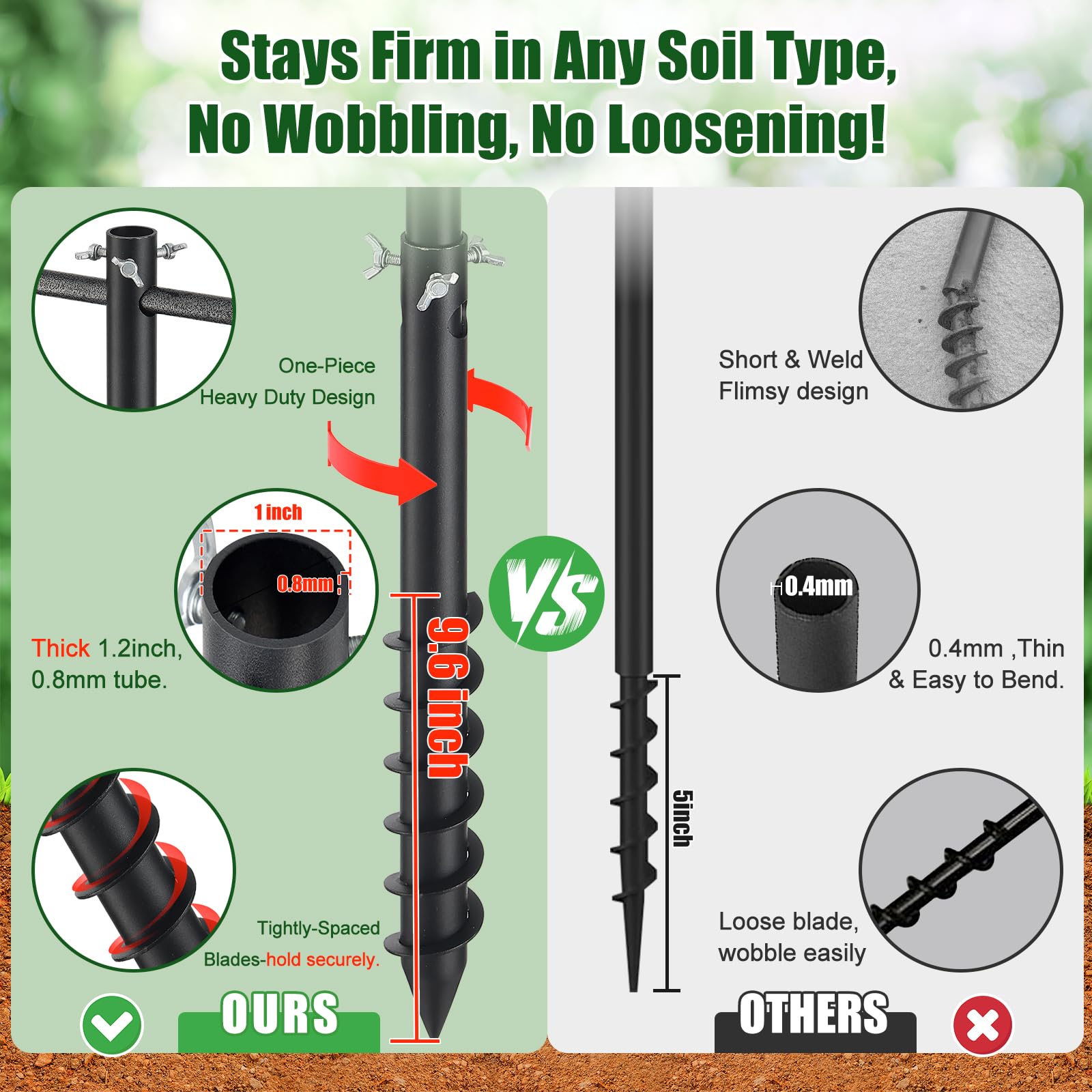 Cogardenshower 117-inch height pole offers elevated views for easier birdwatching.