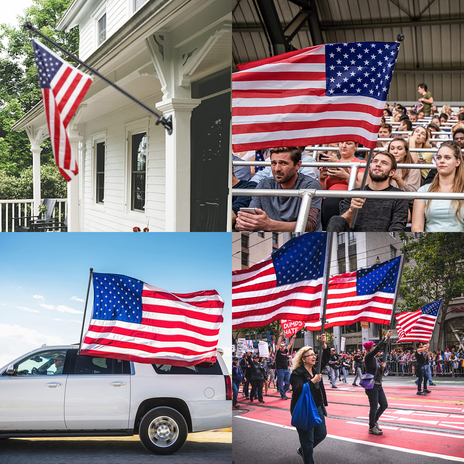 Cogardenshower black-finished flag pole suited for porches, yards, and garages.
