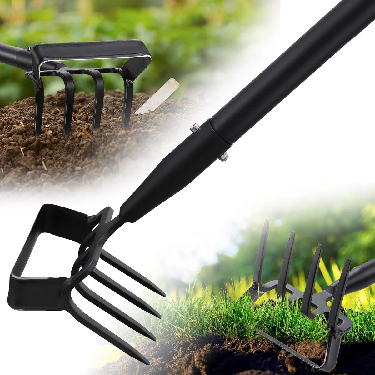 Cogardenshower garden hoe with stirrup blade for quick surface weed removal.