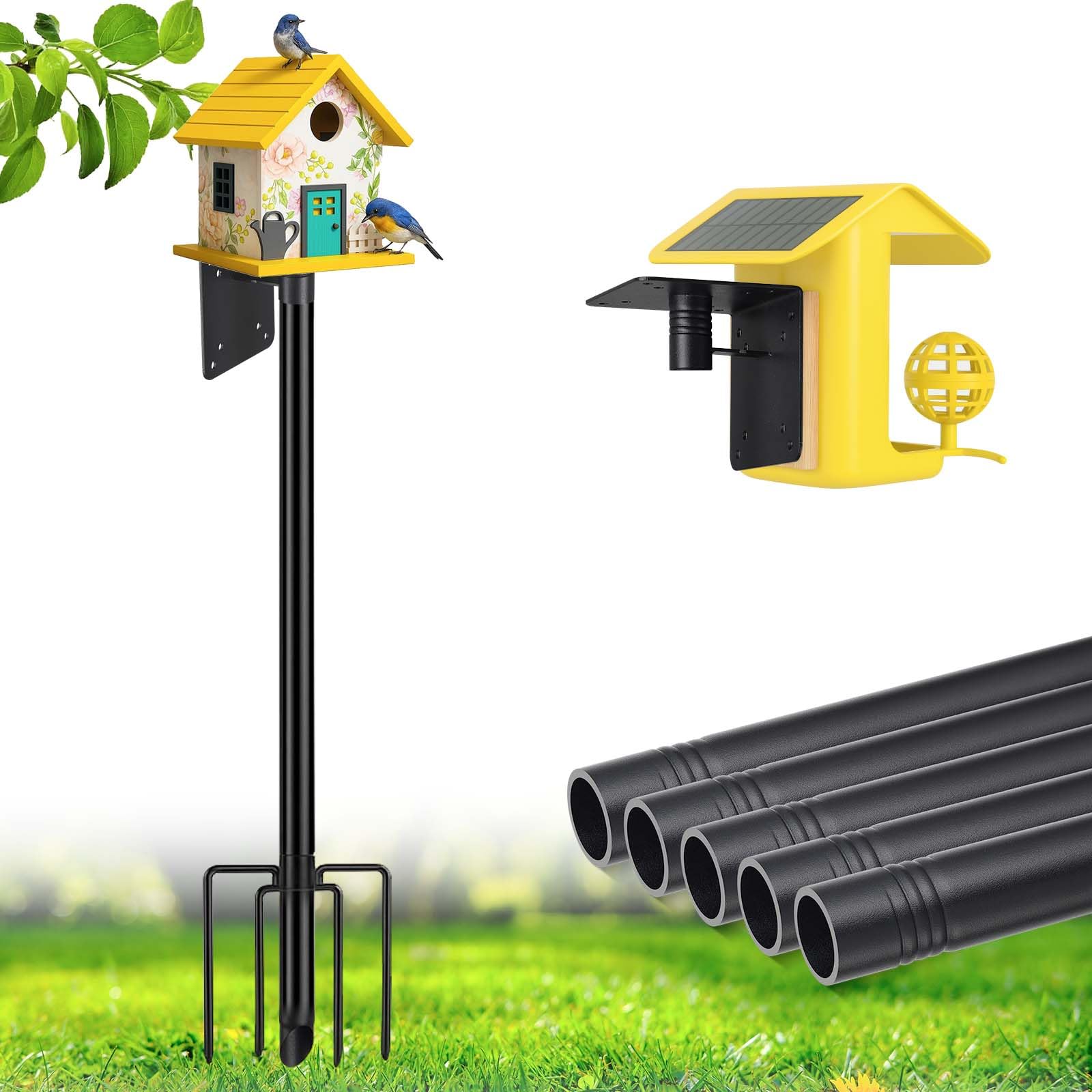 Cogardenshower heavy-duty pole base provides stable outdoor mounting.