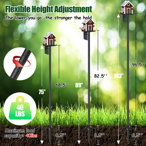Cogardenshower heavy-duty frame supports up to 40 lbs for larger birdhouses.