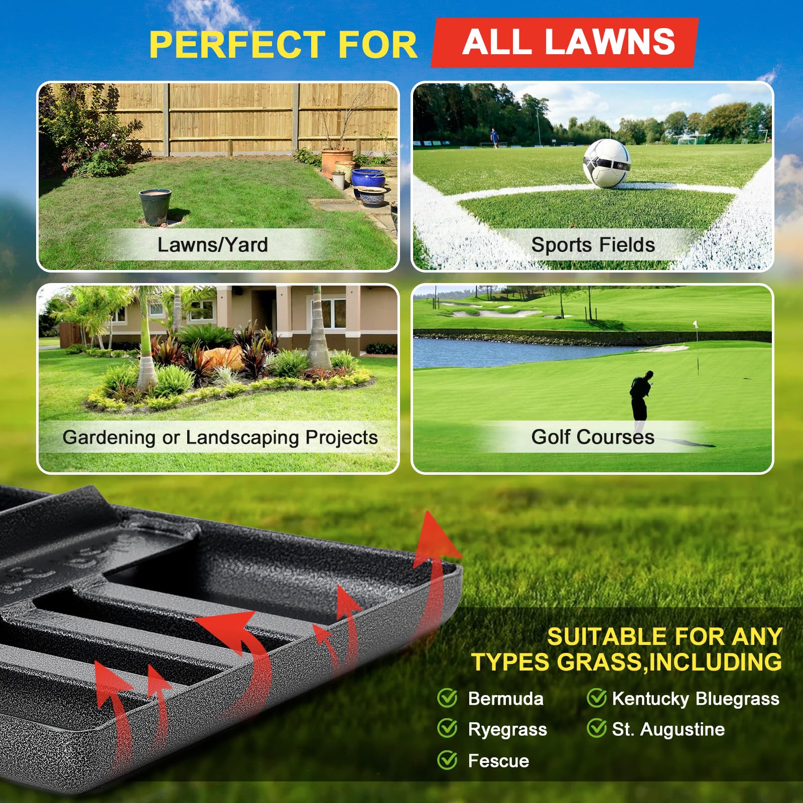 Cogardenshower lawn leveling rake wobble-free assembly for quick setup.