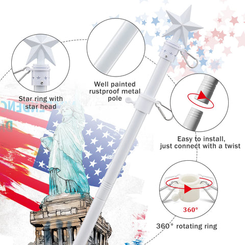 Cogardenshower durable outdoor flag pole assembly withstands elements