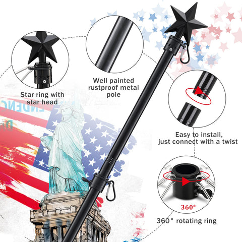 Cogardenshower porch flag pole kit for houses, porches, and more